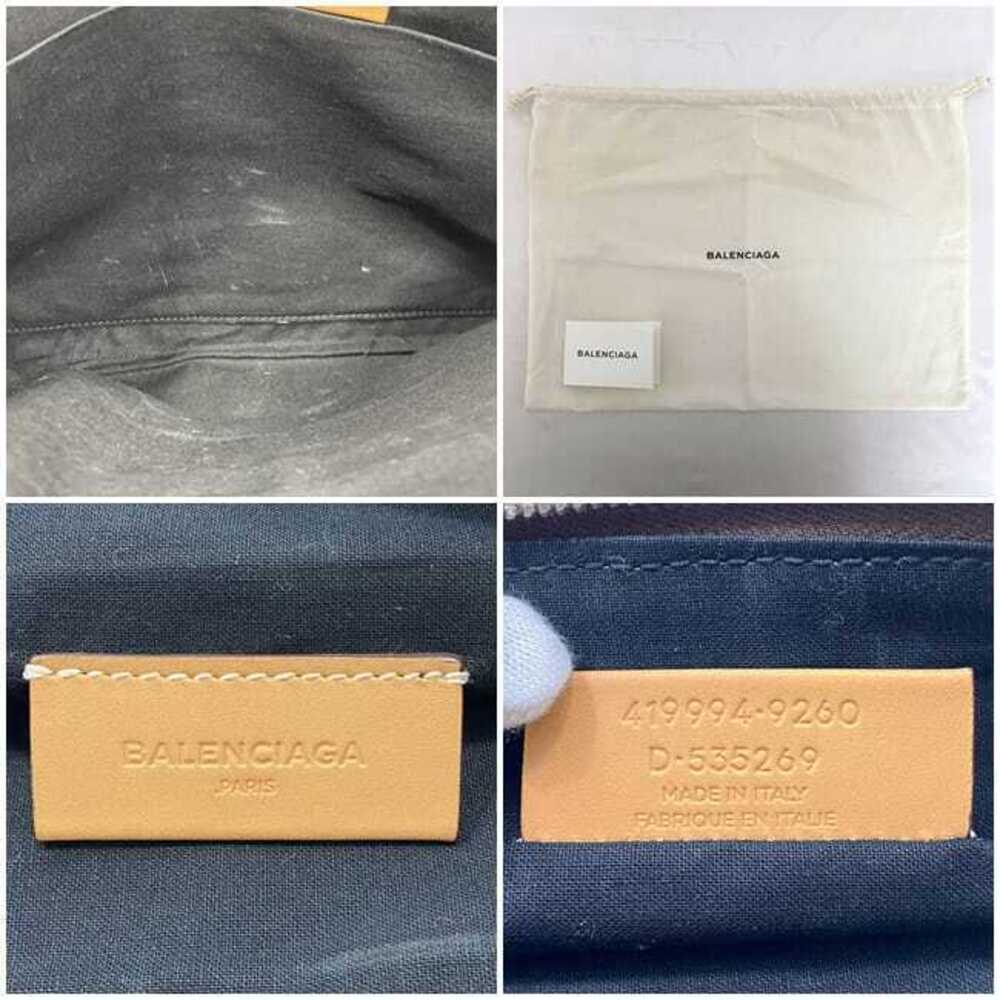 Balenciaga Clutch Bag Beige Handbag Canvas Leather Zipper Logo L - Picture 10 of 10